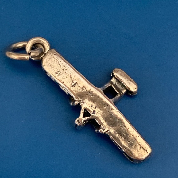 .925 Glider Plane Sterling Silver Jewelry Charm #travel #pilot #adventure - Picture 2 of 5